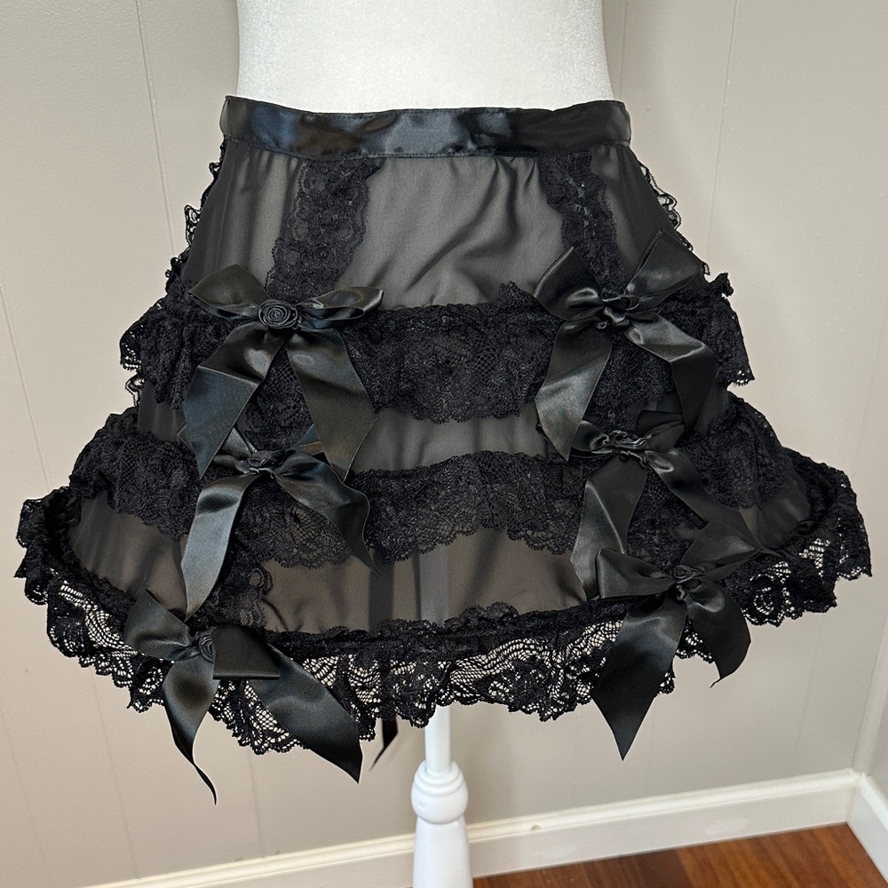 NWT Dolls Kill Death to Sunshine Cage Hoop Mini Skirt
